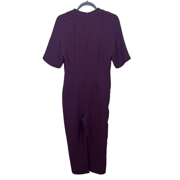 Whistles Devyn Crepe Jumpsuit 6 Burgundy Women’s - Picture 8 of 12